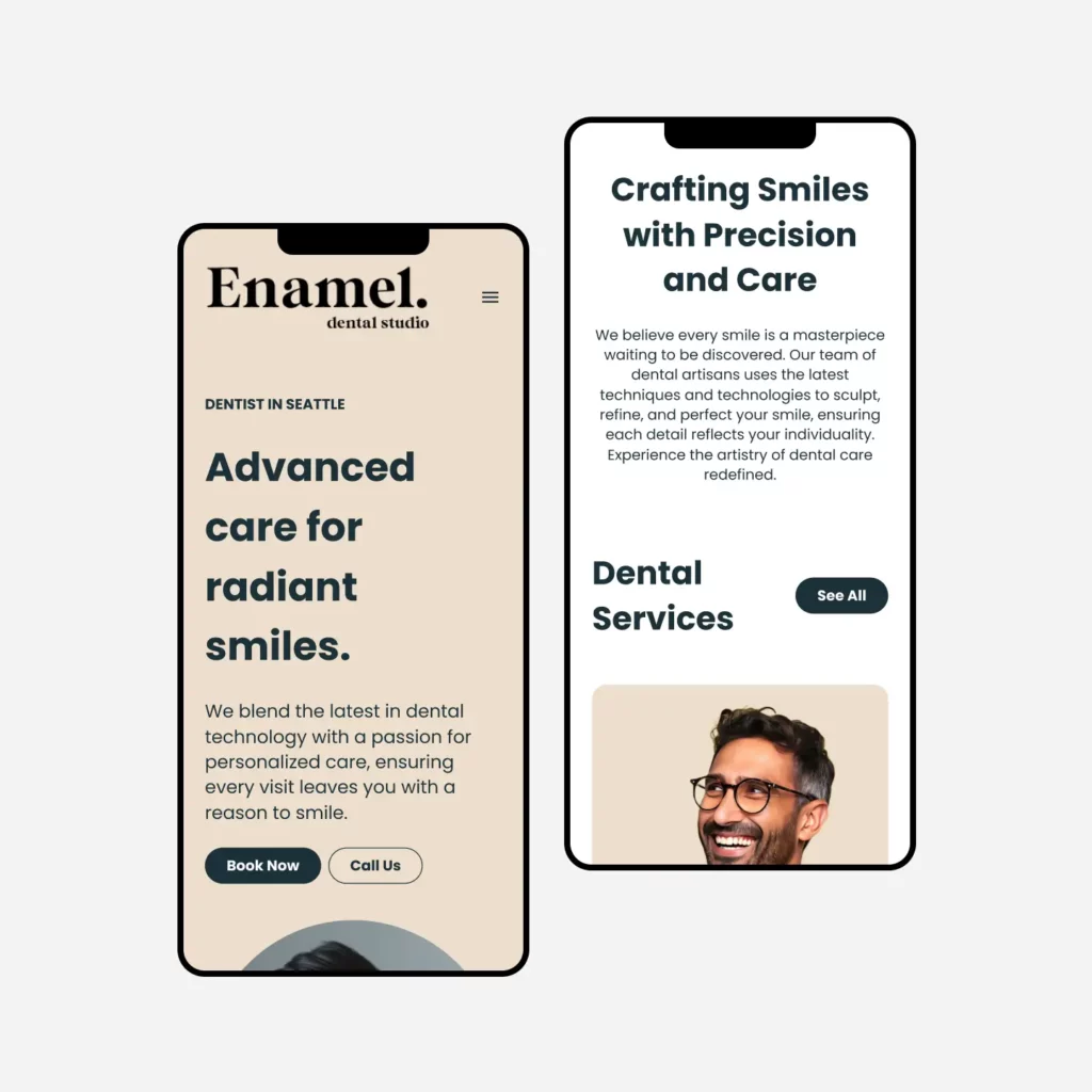 Enamel brand mobile mock by Form + Function